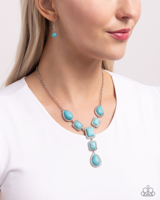 Paparazzi Defaced Deal - Blue Necklace