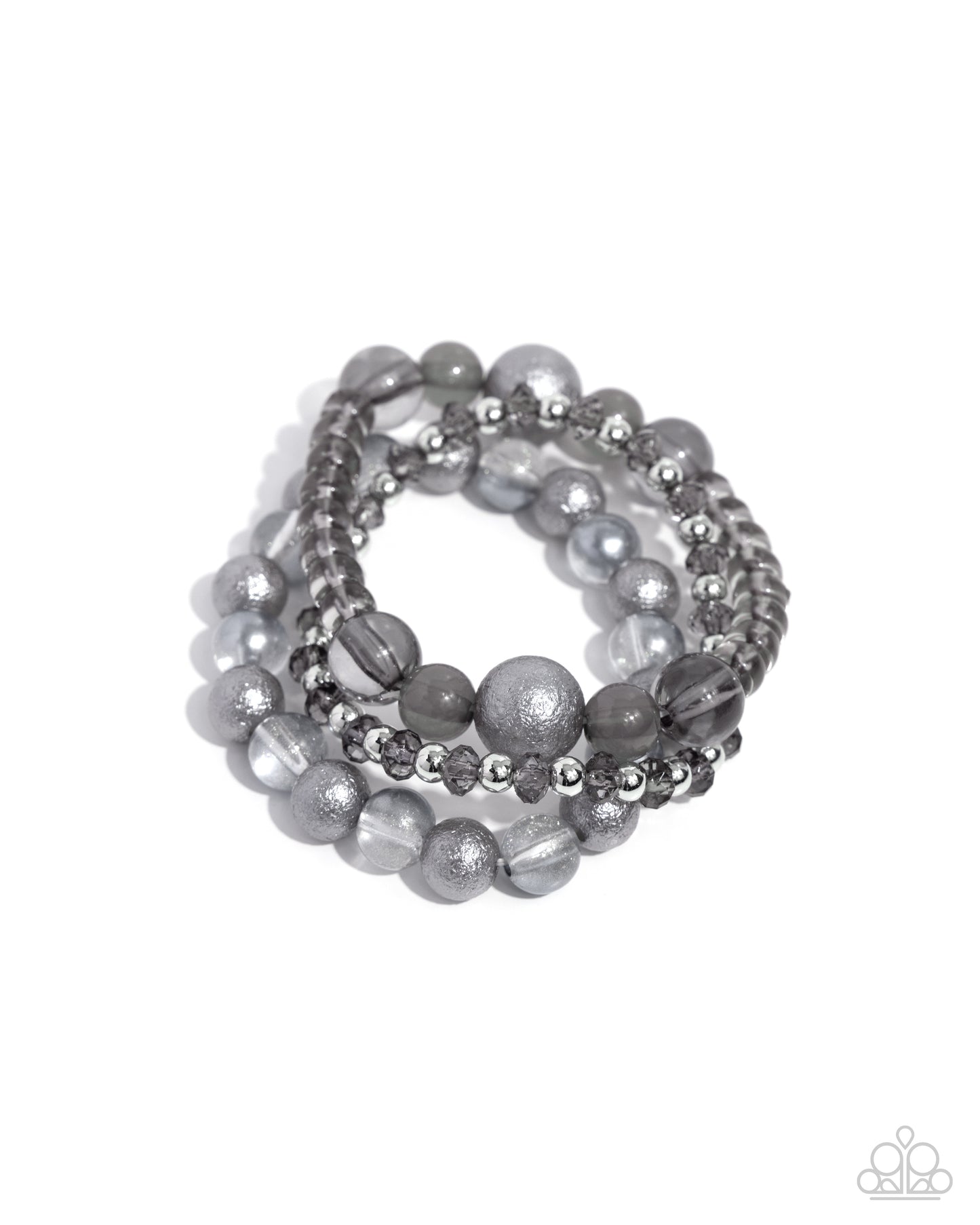 Paparazzi Shattered Stack - Silver Bracelet