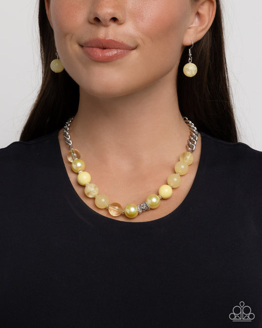 Paparazzi Opulent Opacities - Yellow Necklace