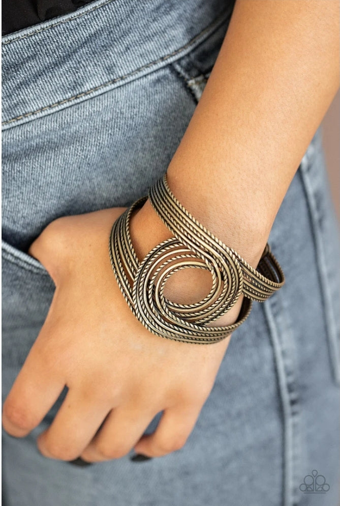 Paparazzi Rustic Coils - Brass Bracelet