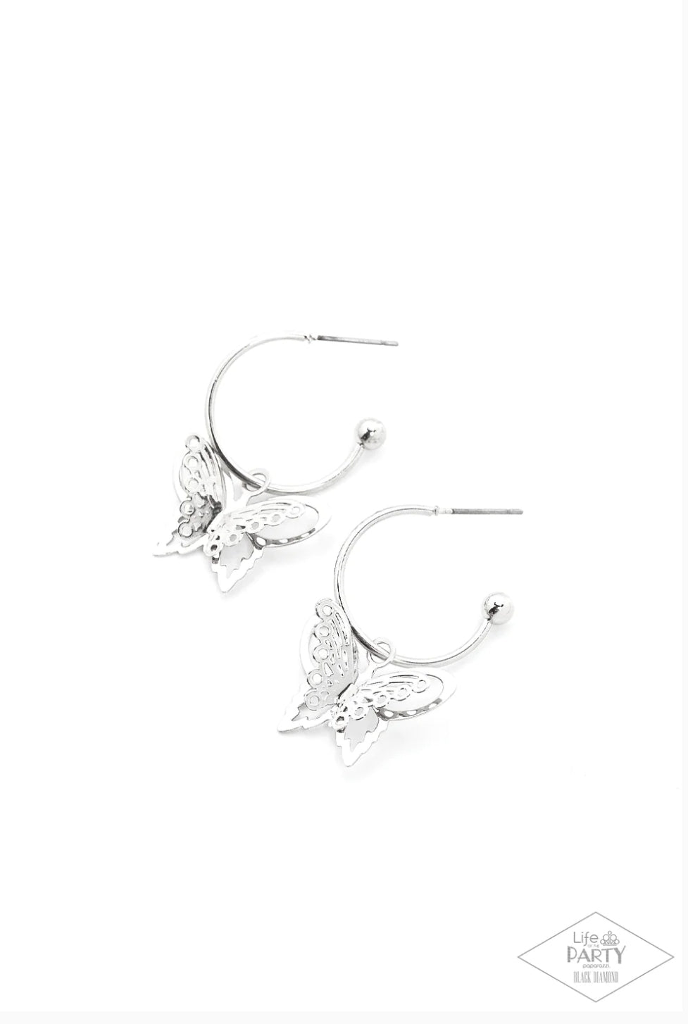 Paparazzi Butterfly Freestyle Silver Earrings -