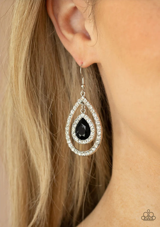 Paparazzi Blushing Bride - Black Earring