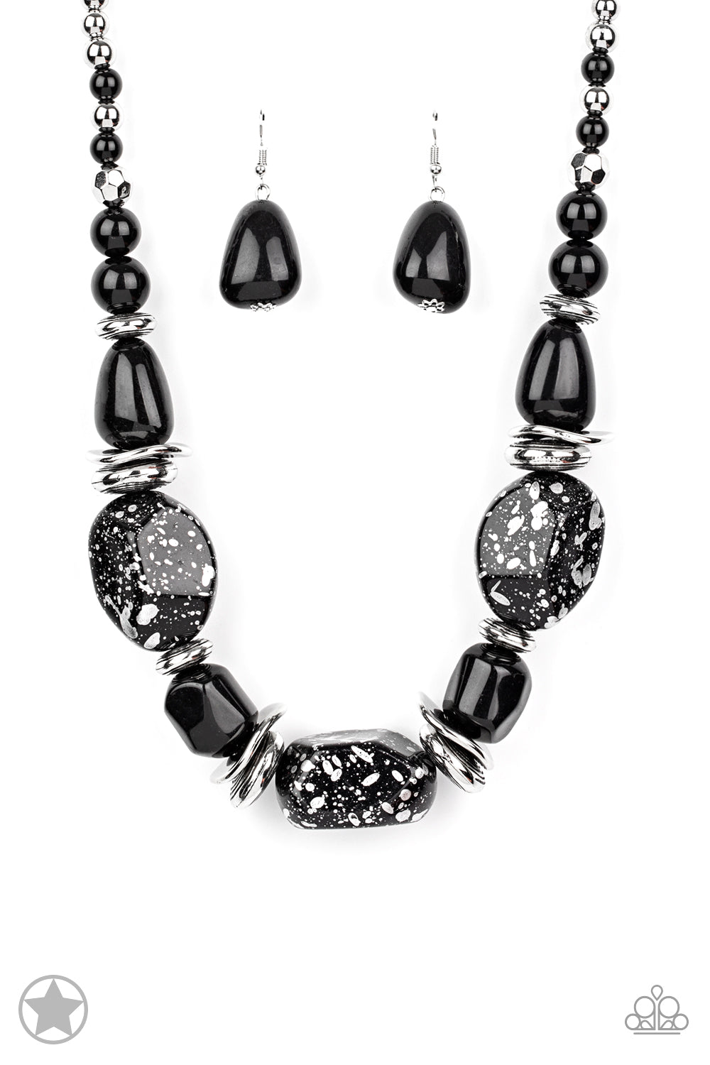 Paparazzi In Good Glazes - Black Necklace