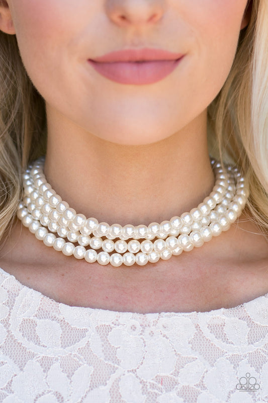 Paparazzi Vintage Romance - White Choker Necklace