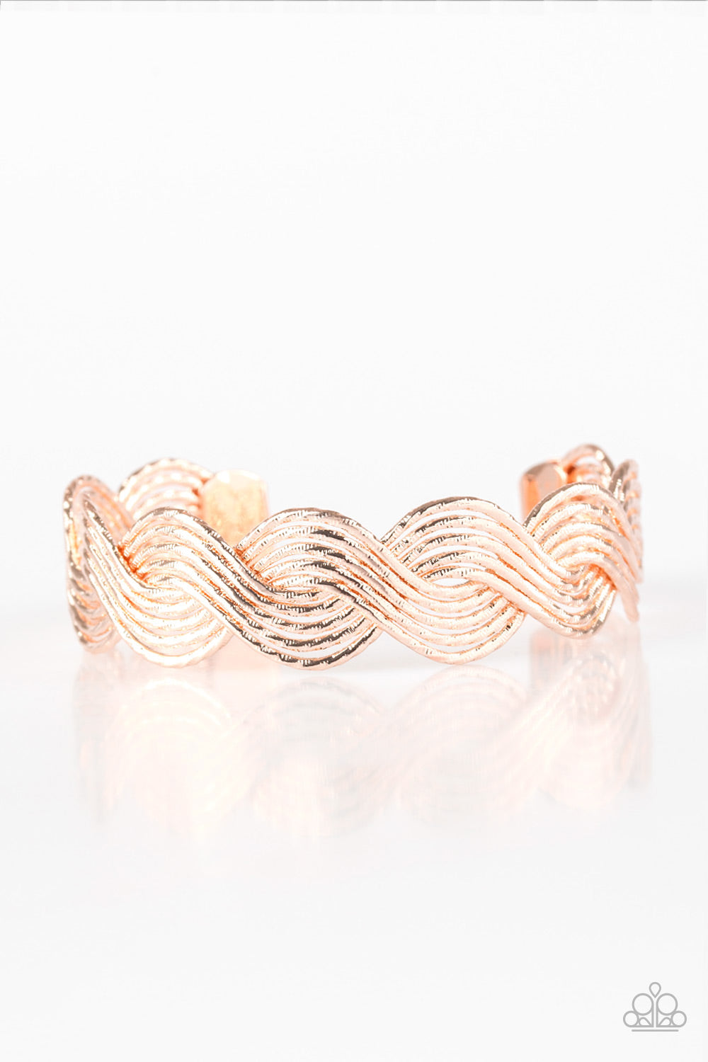 Paparazzi Braided Brilliance - Rose Gold Bracelet