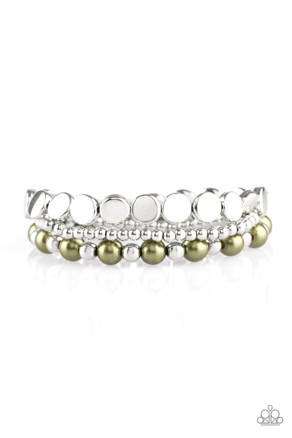 Paparazzi Girly Girl Glamour - Green Bracelet