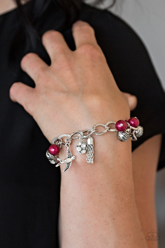 Paparazzi Lady Love Dove - Red Bracelet