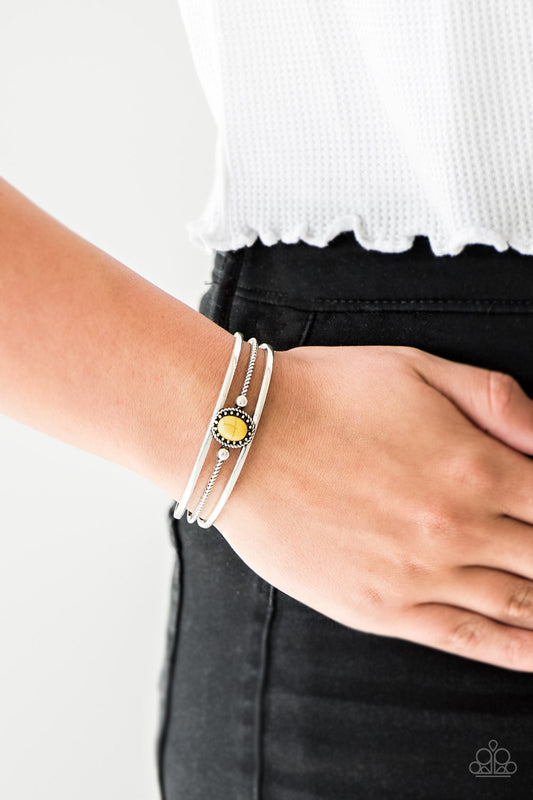 Paparazzi Borderline Borderland - Yellow Bracelet