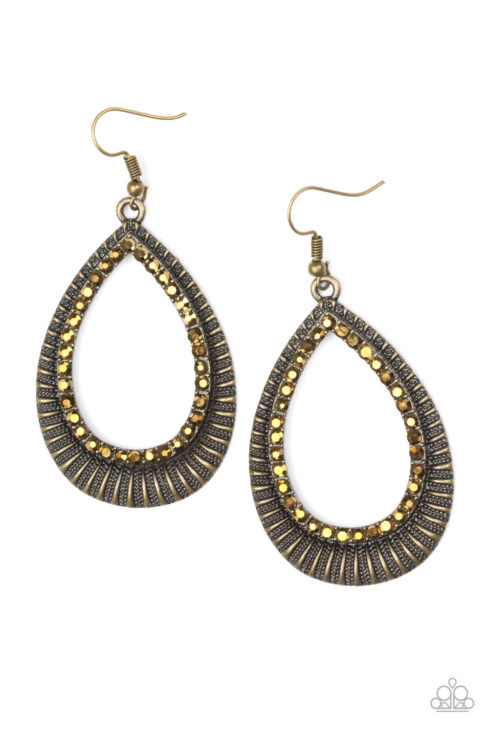 Paparazzi Right As REIGN - Brass Earring