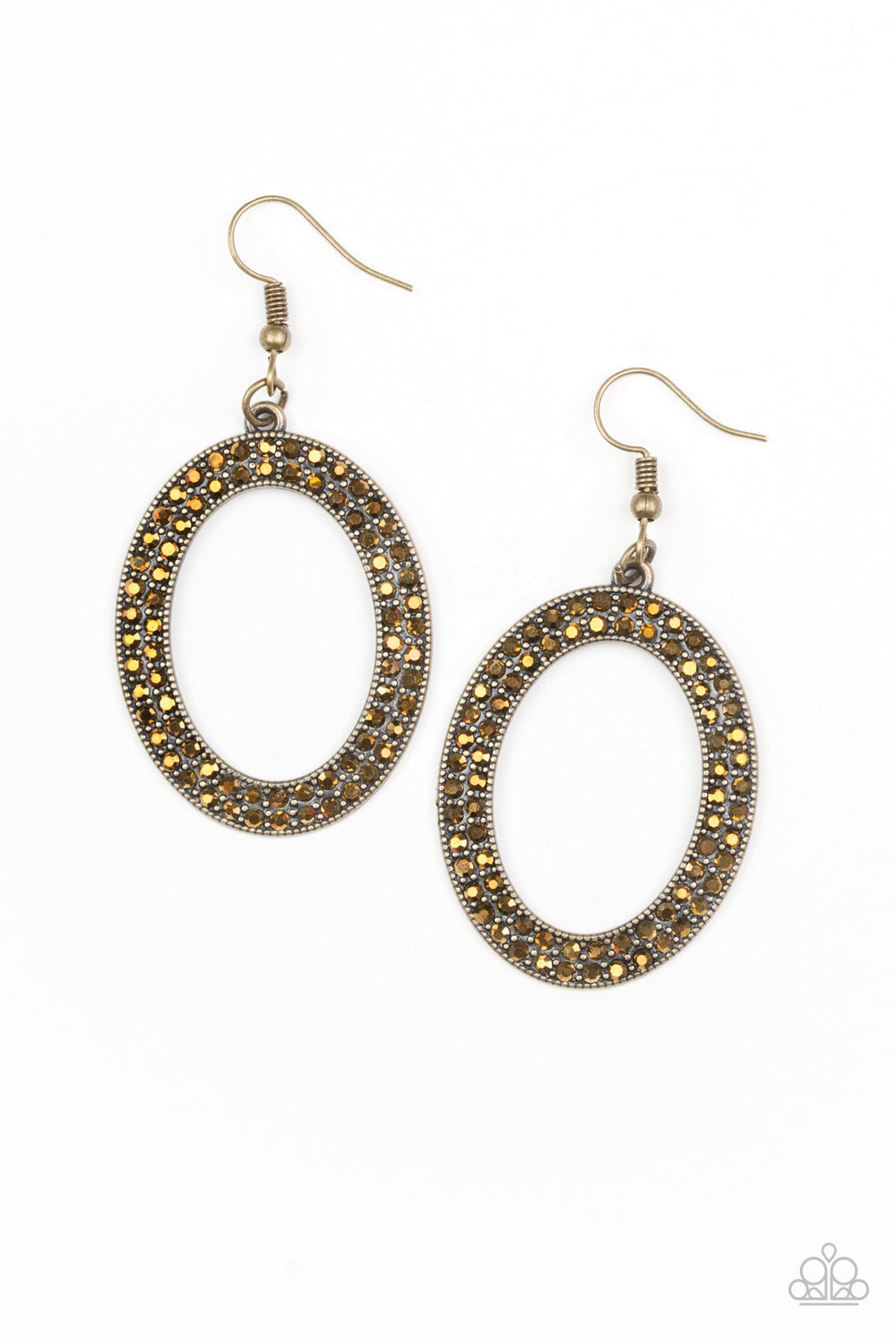 Paparazzi Go Down In Glitter - Brass Earring