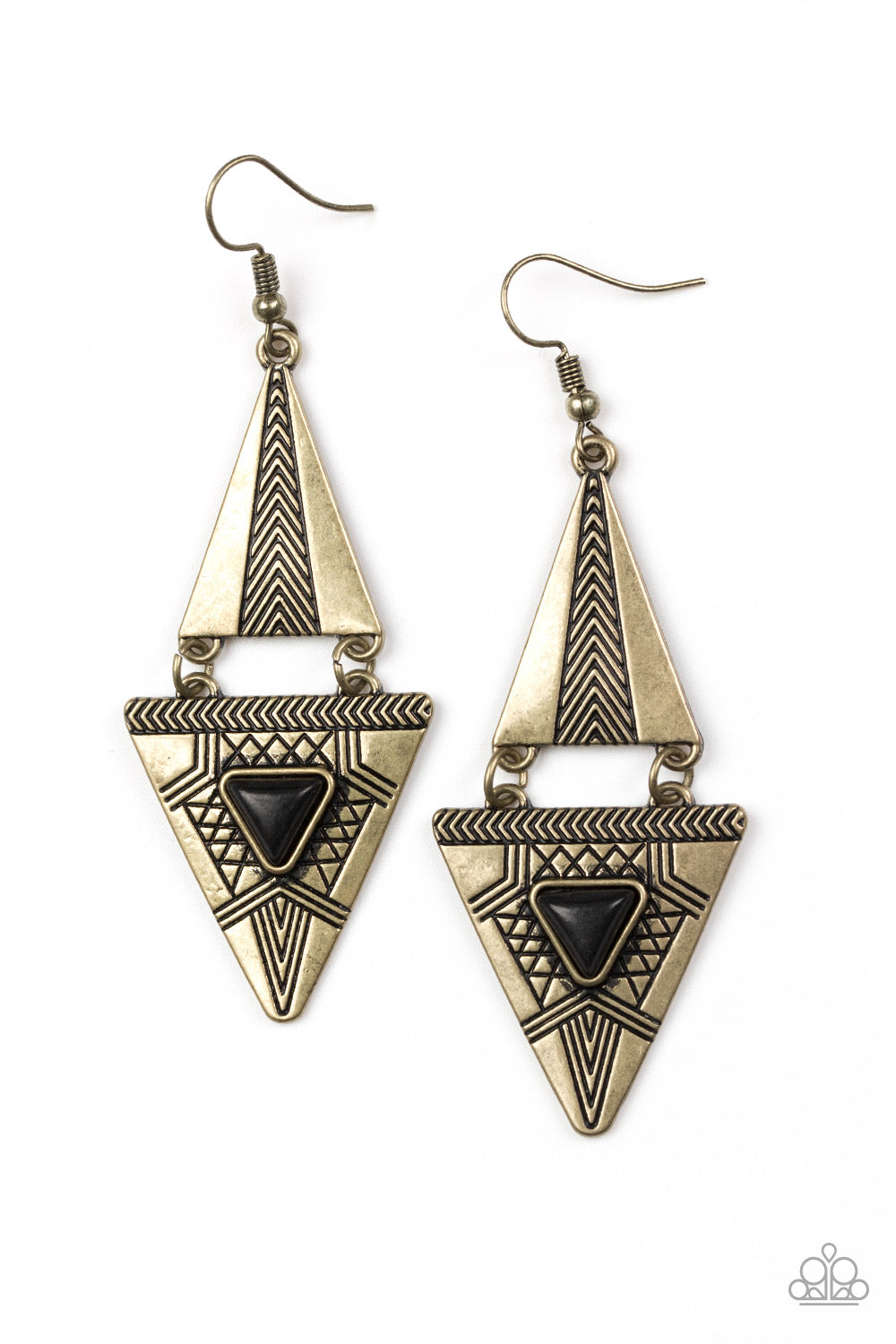 Paparazzi El Paso Edge - Brass Earring