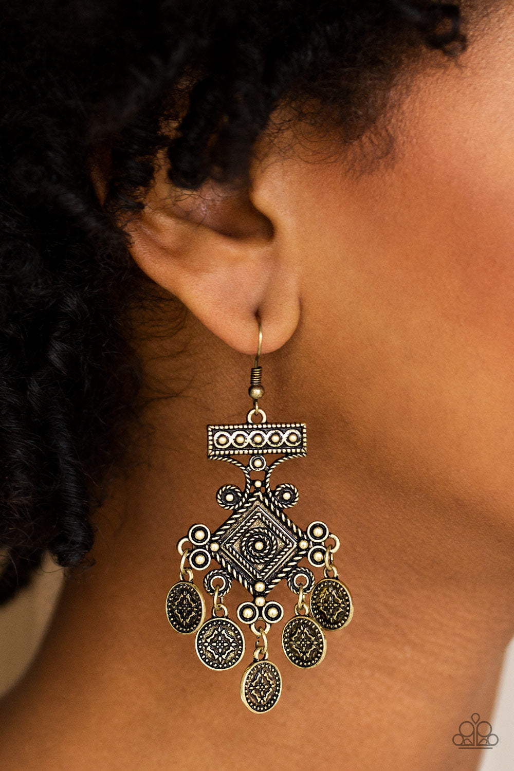 Paparazzi Unexplored Lands - Brass Earring