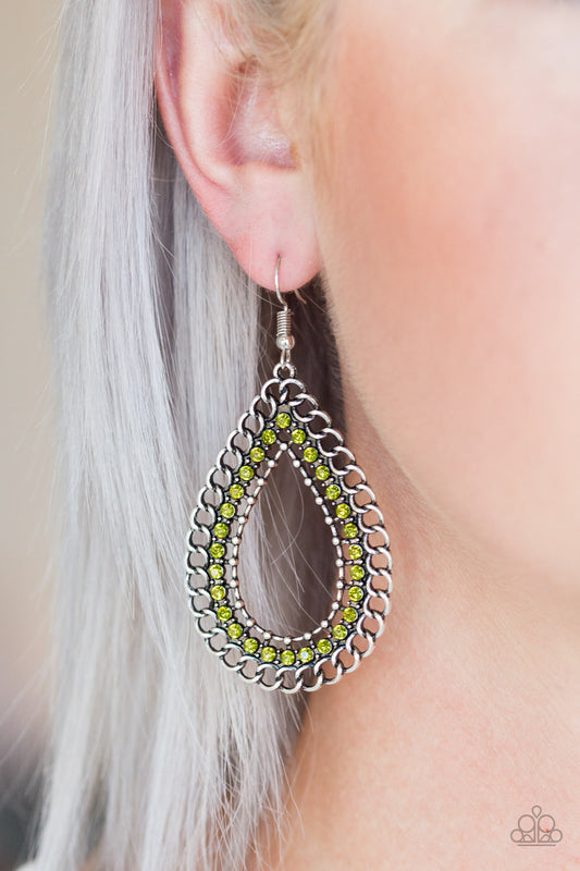 Paparazzi Mechanical Marvel - Green Earring