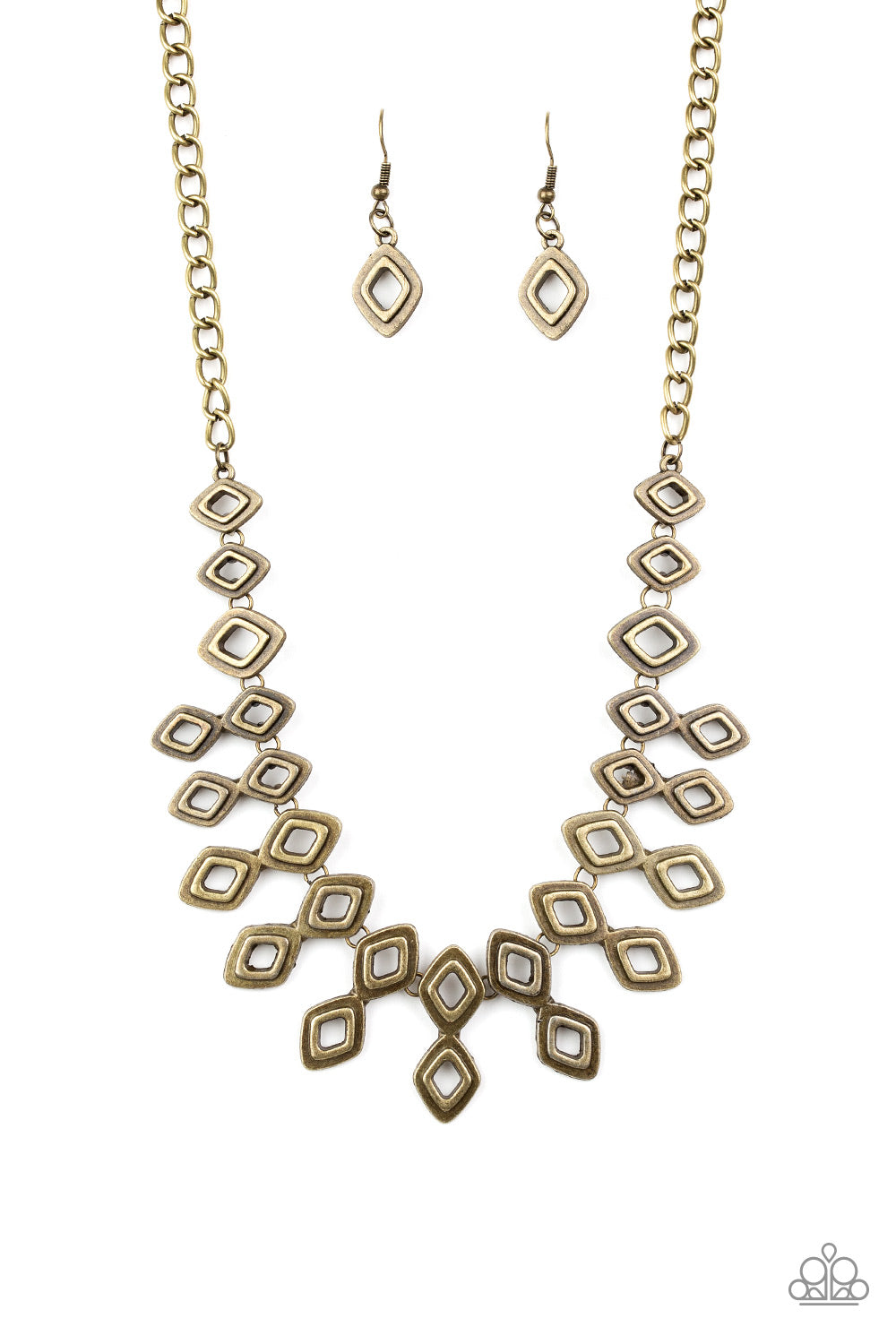 Paparazzi Geocentric - Brass Necklace