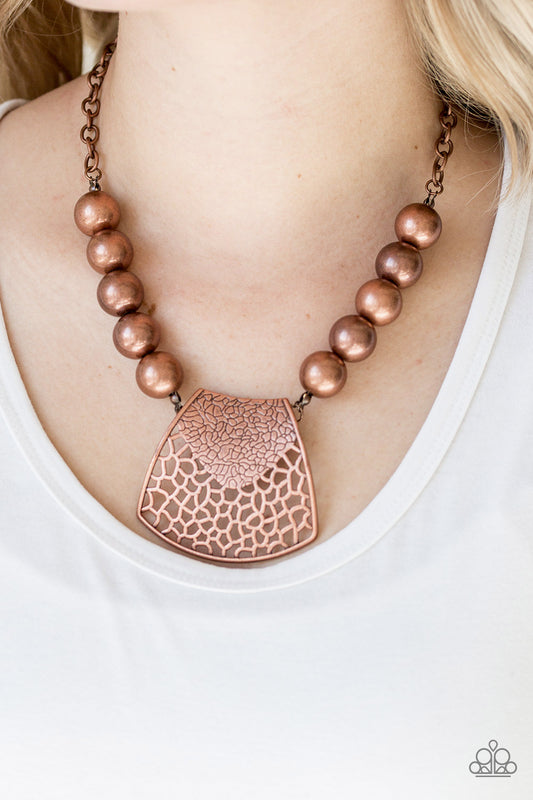 Paparazzi Large and In Charge - Copper Necklace