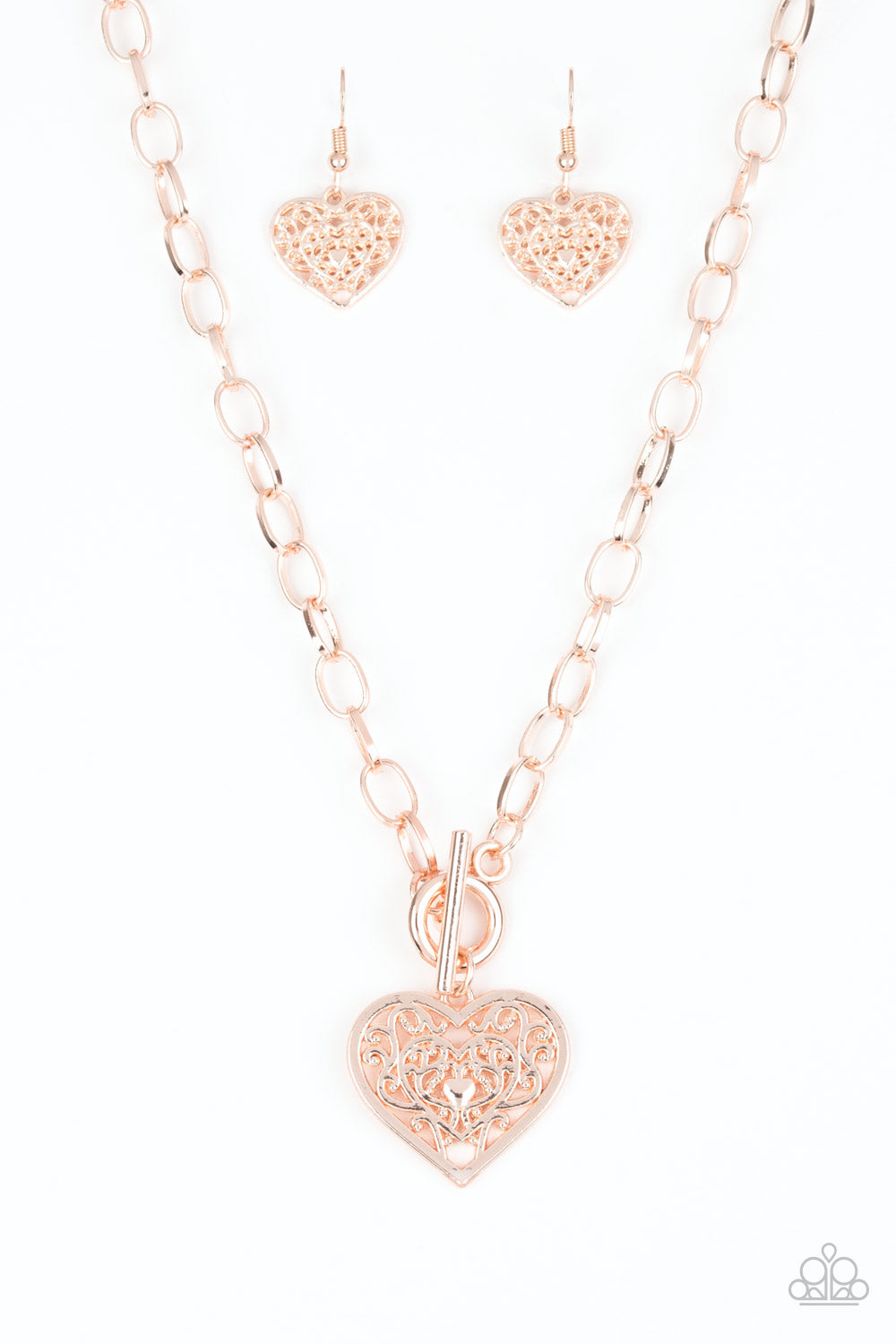 Paparazzi Victorian Romance - Rose Gold Necklace