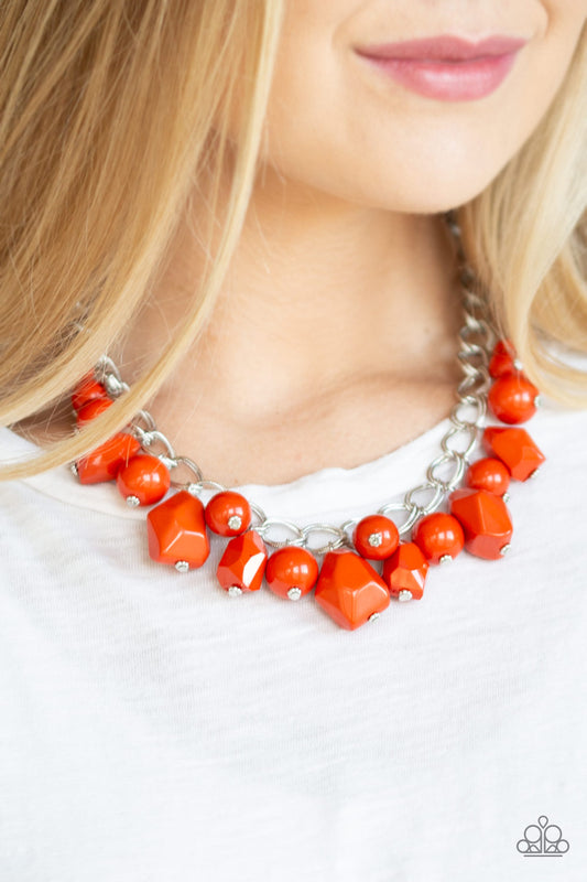 Paparazzi Gorgeously Globetrotter - Orange Necklace