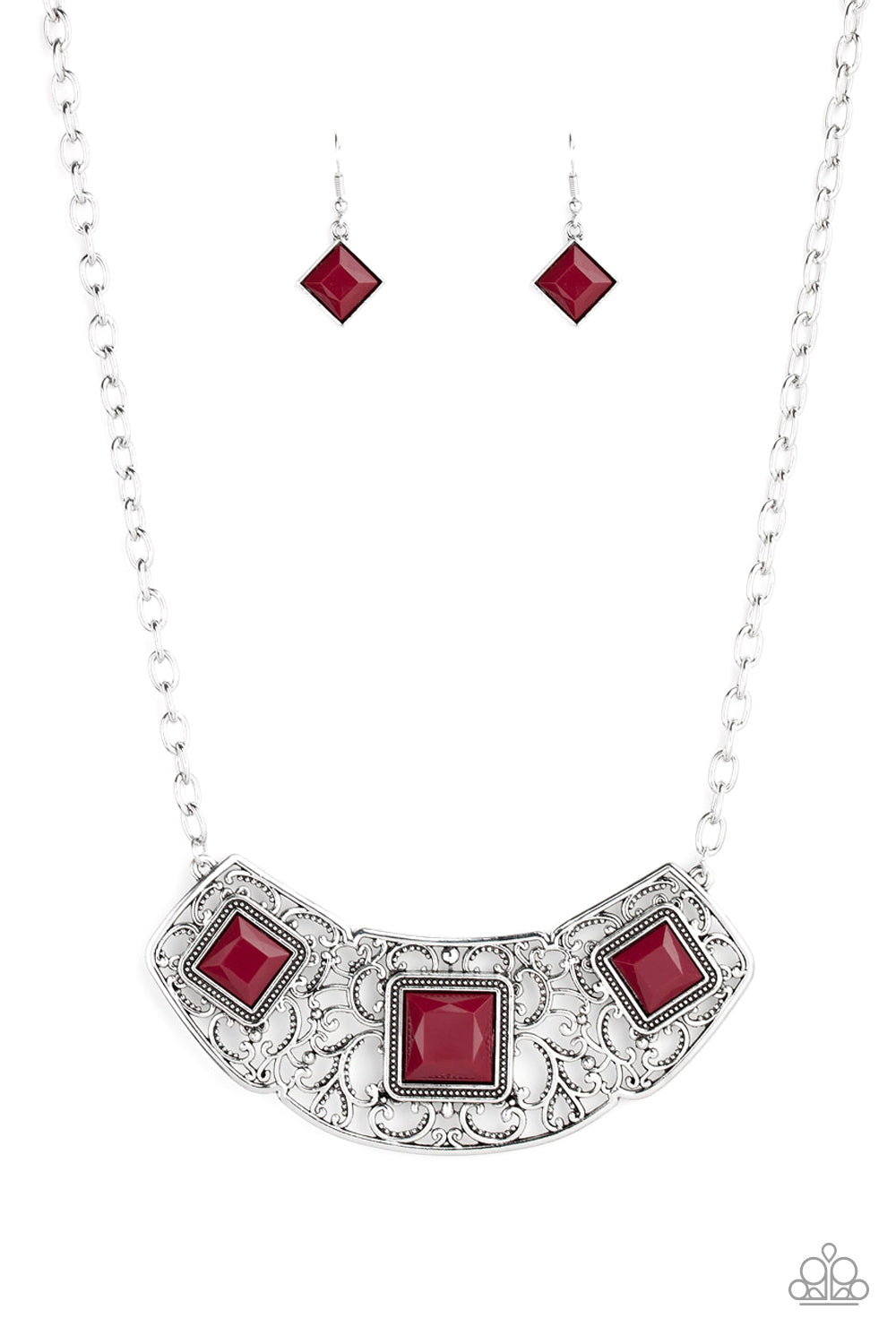 Paparazzi Feeling Inde-PENDANT - Red Necklace