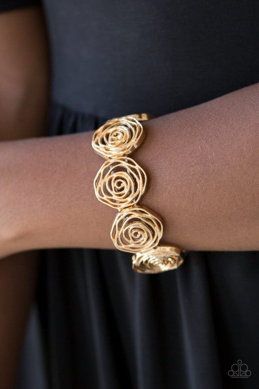 Paparazzi Beat Around The ROSEBUSH - Gold Bracelet