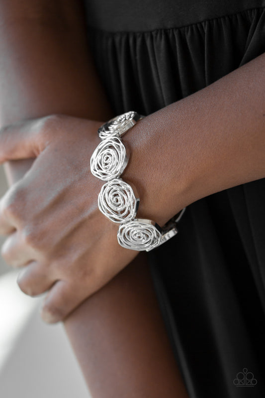 Paparazzi Beat Around The ROSEBUSH - Silver Bracelet