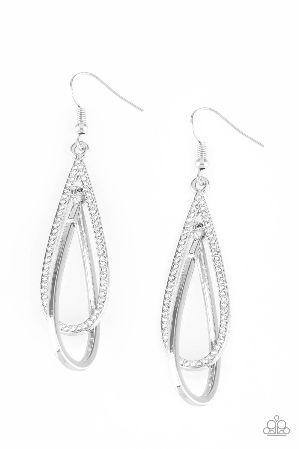 Paparazzi Spotlight Splendor - White Earrings