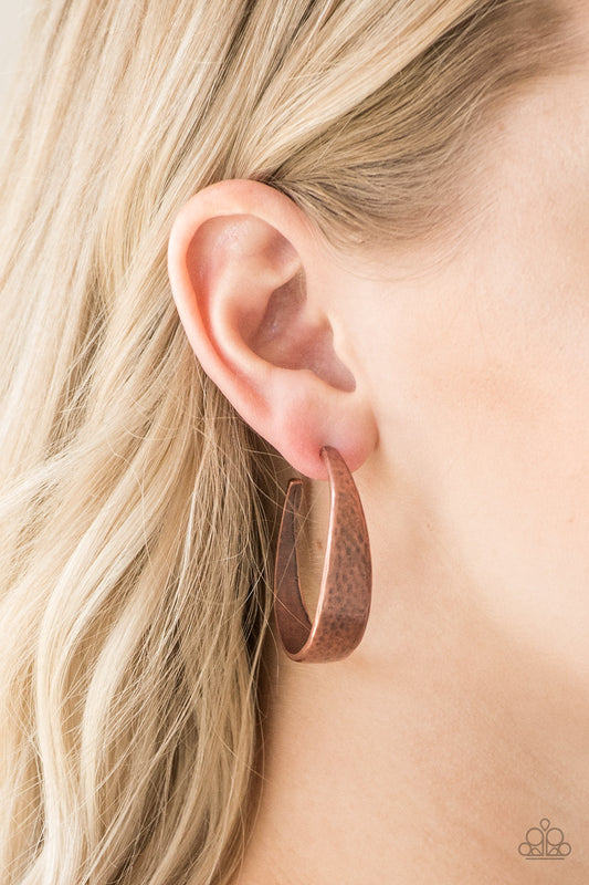 Paparazzi HOOP and Holler - Copper Earring