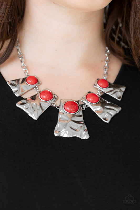 Paparazzi Cougar - Red Necklace