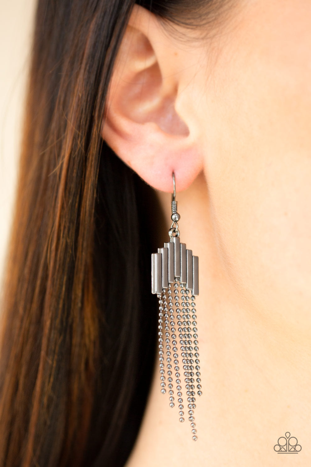 Paparazzi Radically Retro - Black Earring