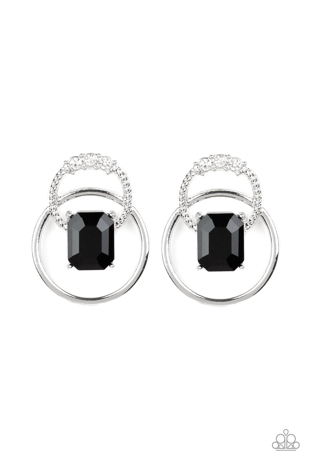 Paparazzi Dangerously Dapper - Black Earring