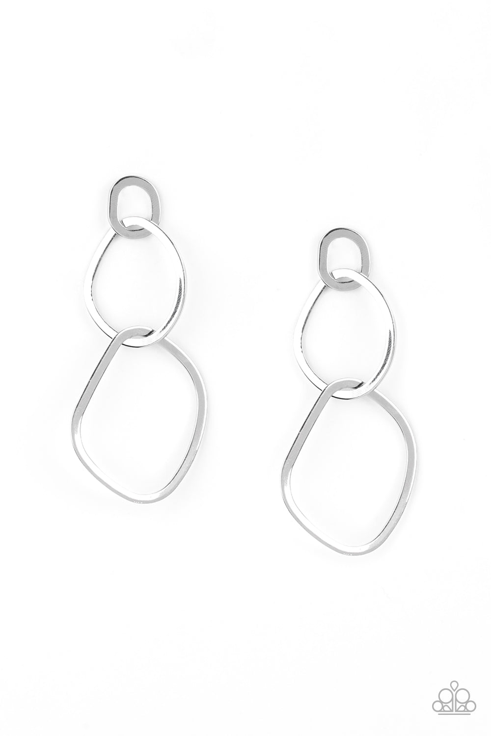 Paparazzi Twisted Trio - Silver Earring