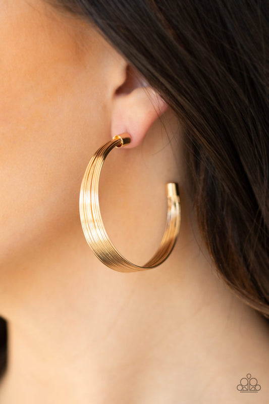 Paparazzi Live Wire - Gold Earring