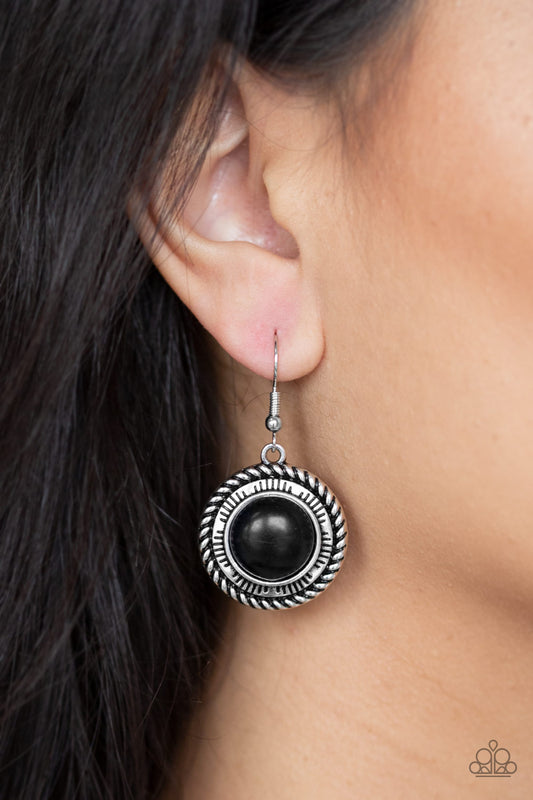 Paparazzi Natural-Born Nomad - Black Earring