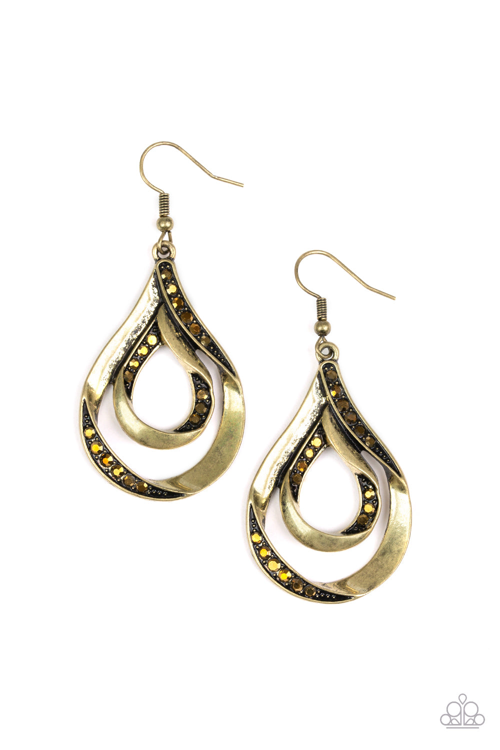 Paparazzi Flavor Of The Fleek - Brass Earring