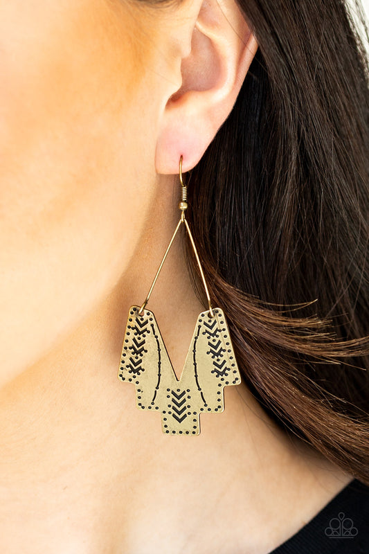 Paparazzi Arizona Adobe - Brass Earring