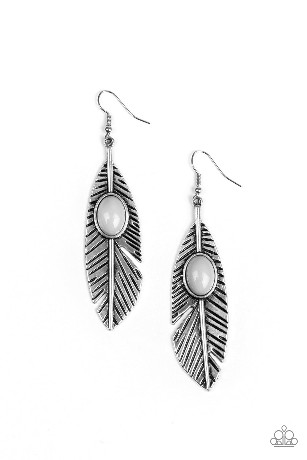 Paparazzi Quill Thrill - Silver Earring