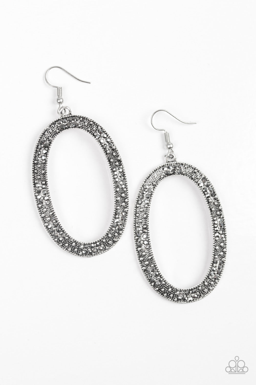 Paparazzi Rhinestone Rebel - Silver Earring