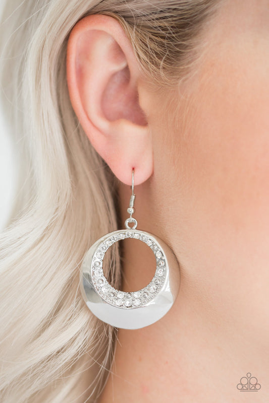 Paparazzi Ringed In Refinement - White Earring