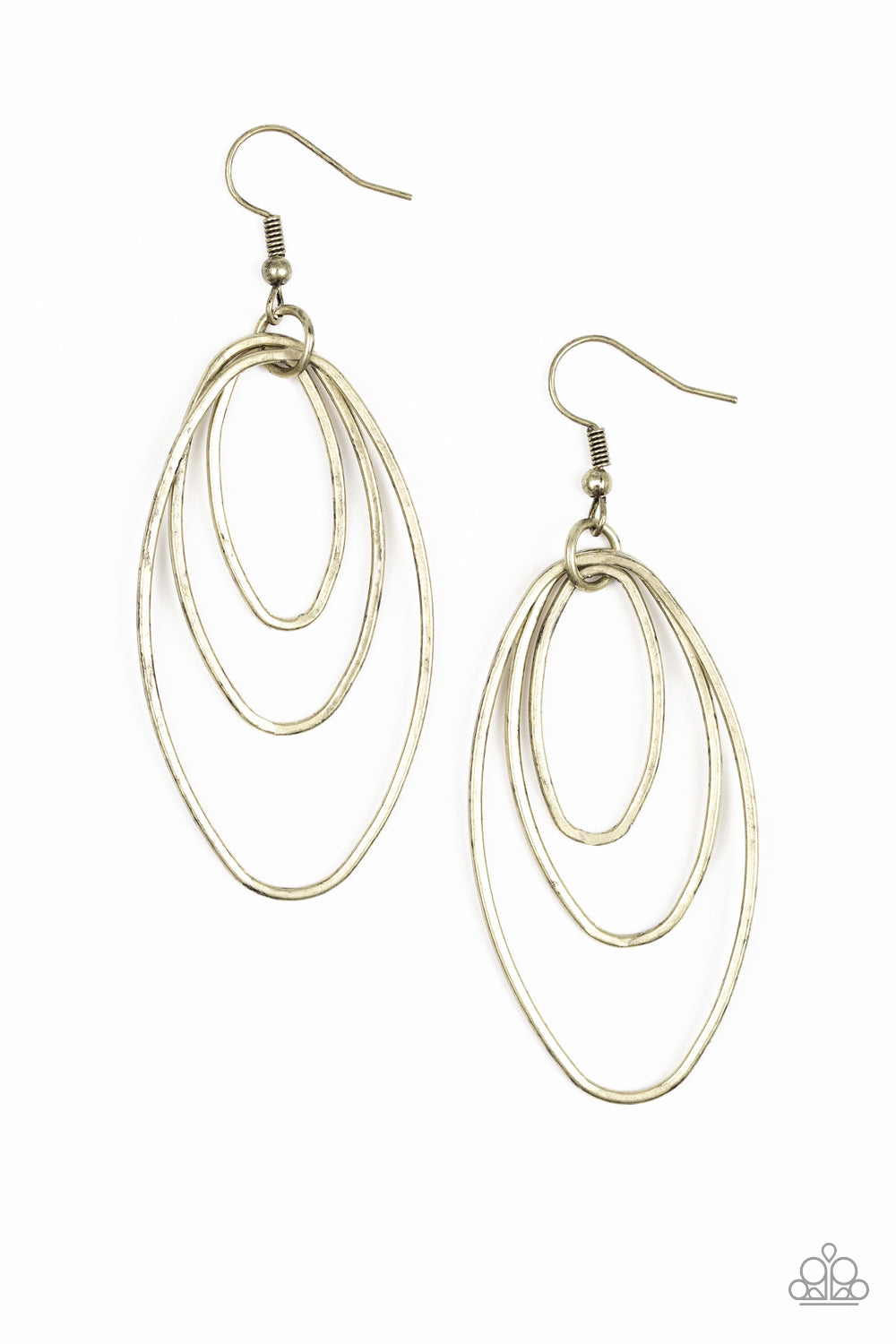 Paparazzi All OVAL The Place - Brass Earring