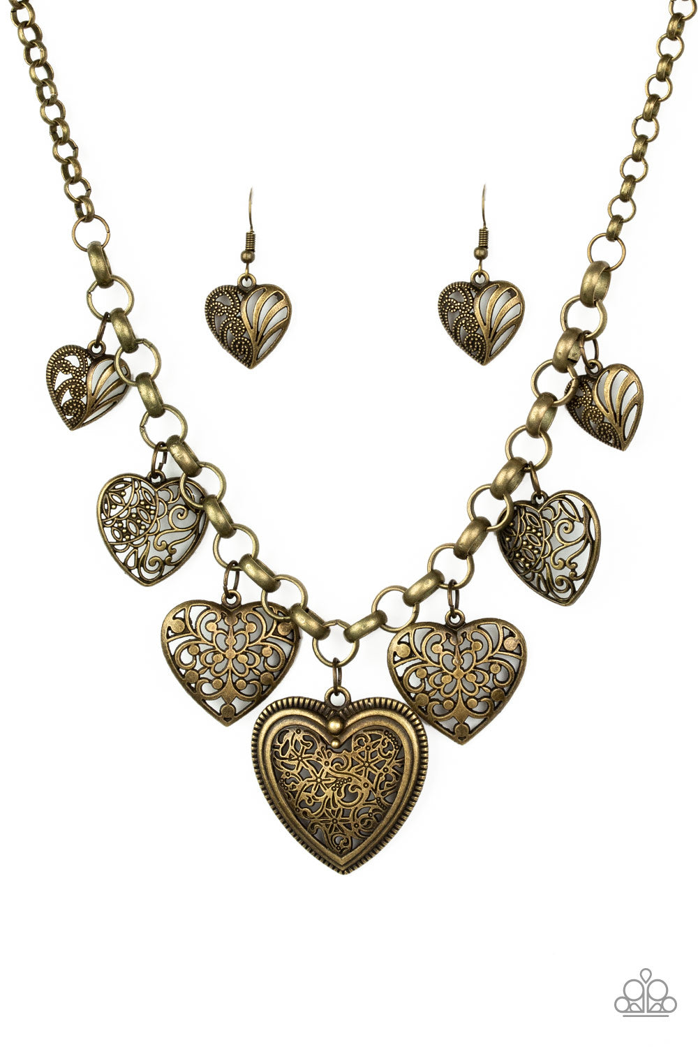 Paparazzi Love Lockets - Brass Necklace