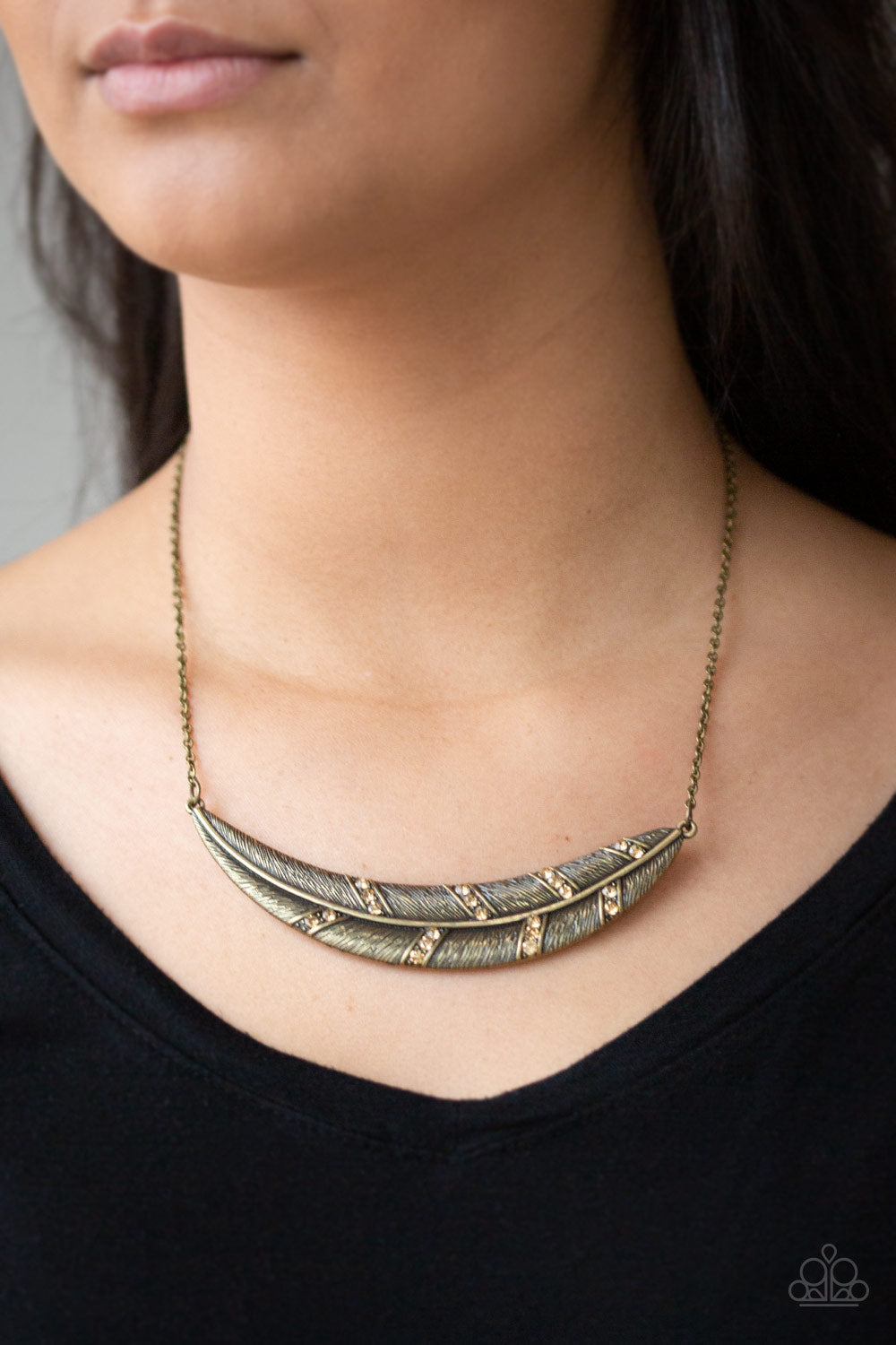 Paparazzi Say You QUILL - Brass Necklace