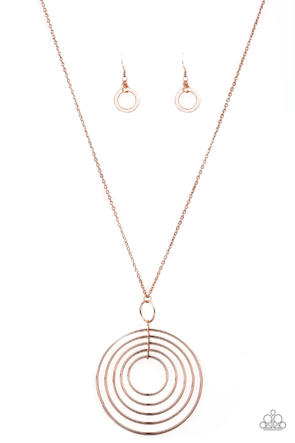 Paparazzi Running Circles In My Mind - Rose Gold Necklace