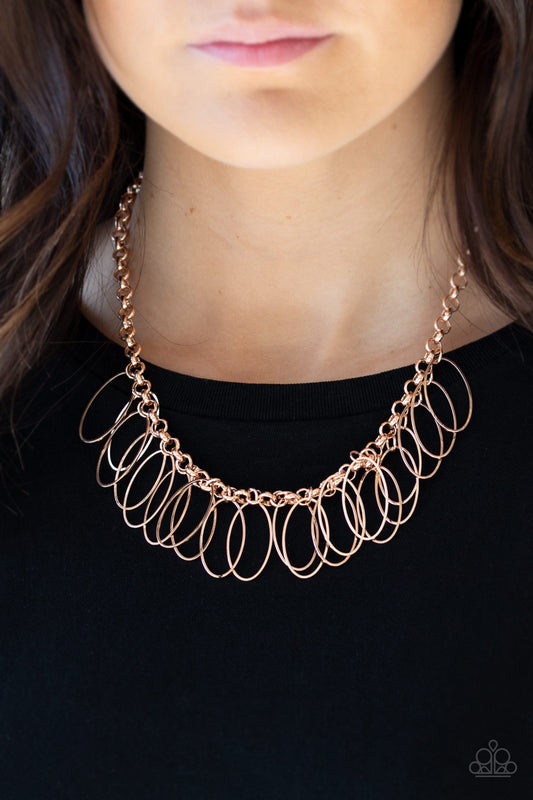 Paparazzi Fringe Finale - Rose Gold Necklace