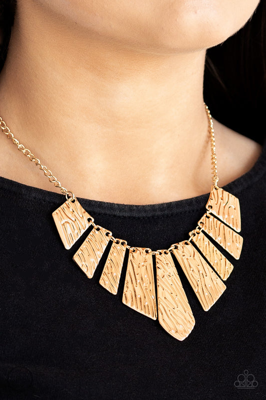 Paparazzi Texture Tigress - Gold Necklace