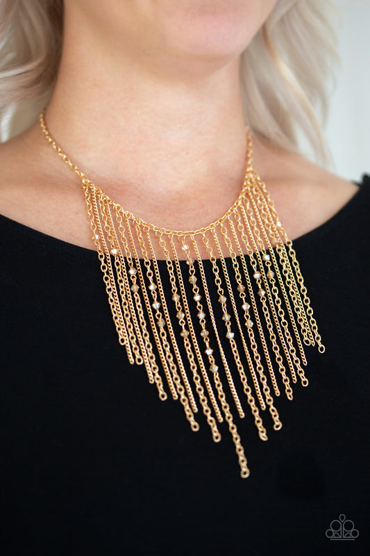 Paparazzi First Class Fringe - Gold Necklace