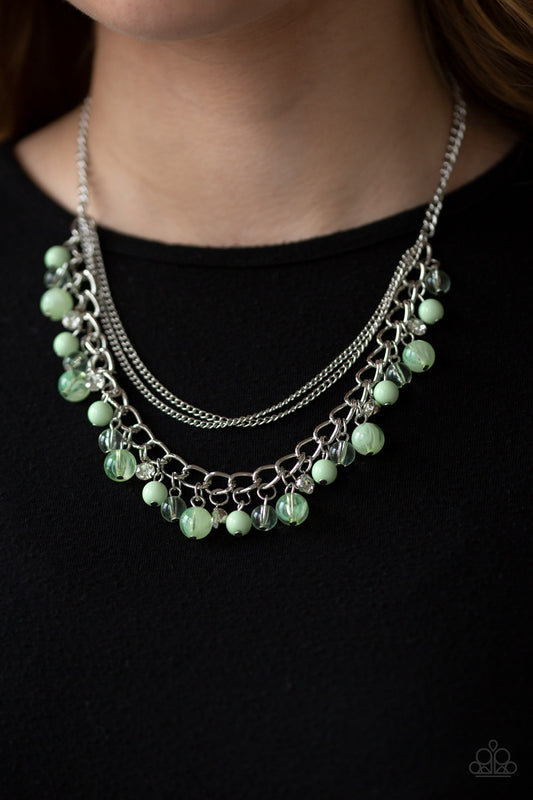 Paparazzi Wait and SEA - Green Necklace