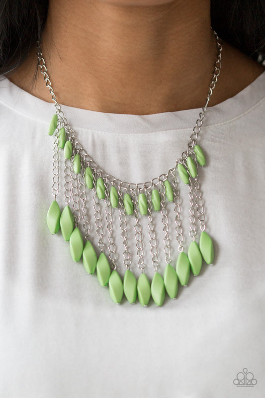 Paparazzi Venturous Vibes - Green Necklace