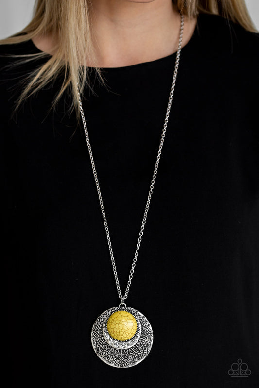 Paparazzi Medallion Meadow - Yellow Necklace