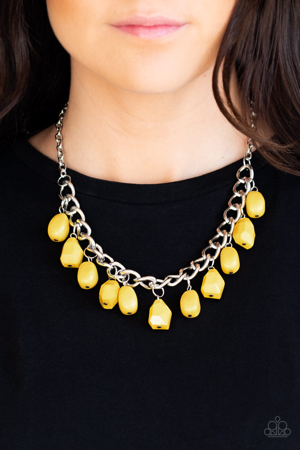 Paparazzi Take The COLOR Wheel! - Yellow Necklace