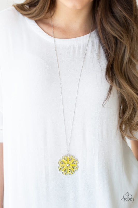 Paparazzi Spin Your PINWHEELS - Yellow Necklace