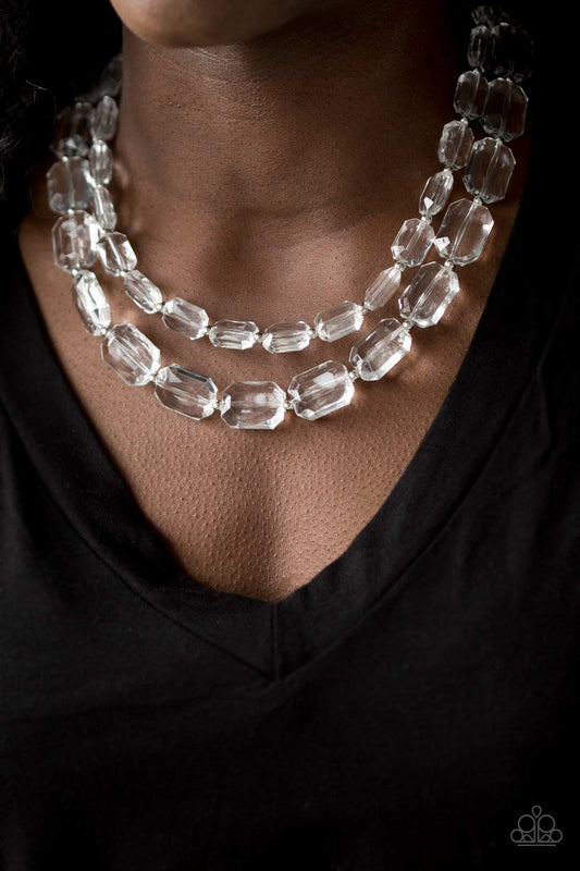 Paparazzi Ice Bank - White Necklace